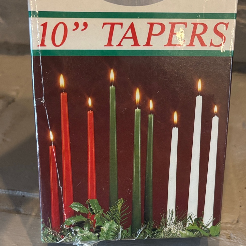 VTG NIB Holiday Accents 10" Tapers Box of 12 - Picture 4 of 4